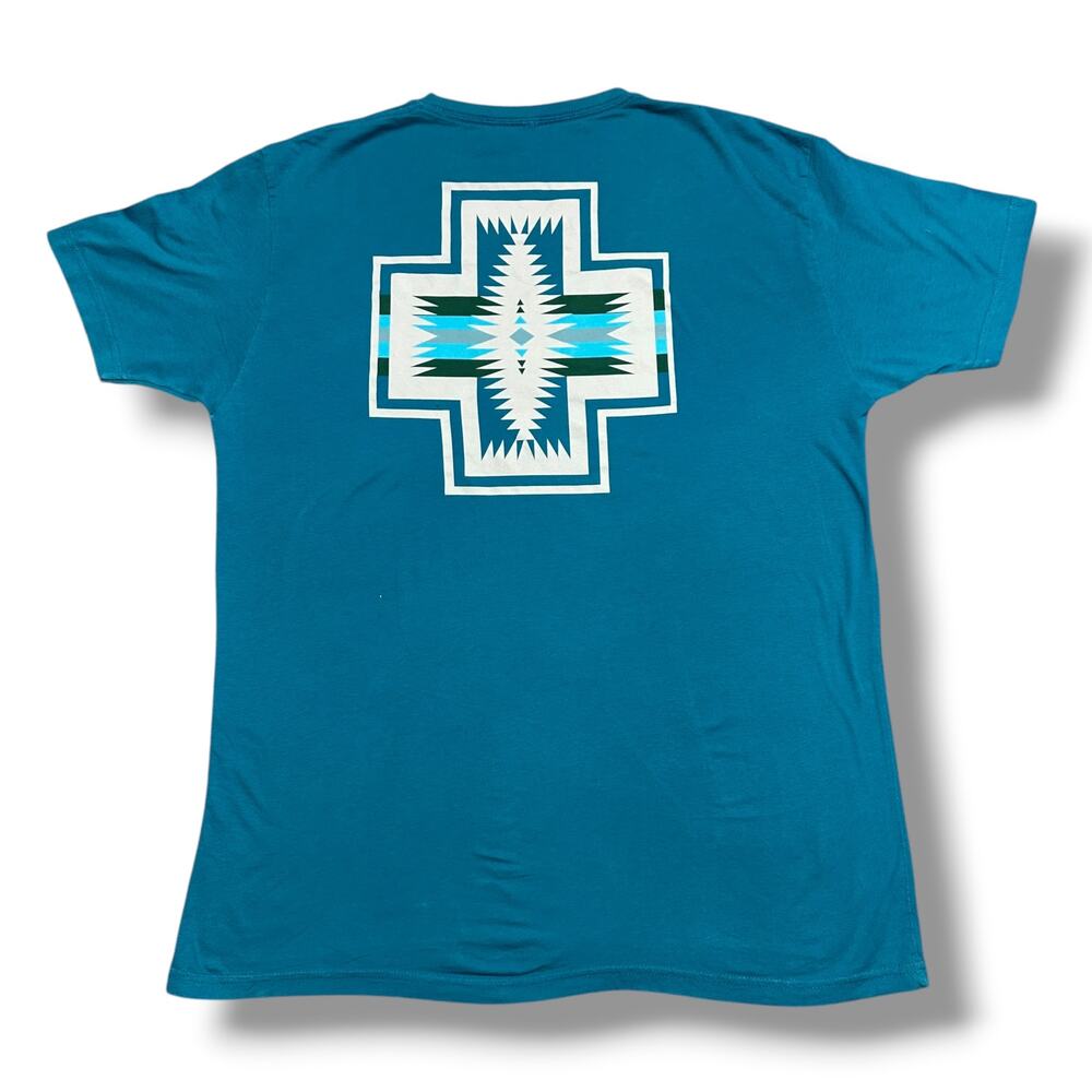 Pendleton Harding Chief Joseph Tee Shirt Teal Blue Graphic XL